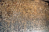 Angkor Wat temple, the bas-reliefs of the third enclosure. West Gallery Northern Part. The battle of Lanka.